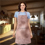 Tablier Rose Parties scintillant or  gouttes Métallic Foil<br><div class="desc">Cette conception peut être personnalisée en choisissant l'option personnaliser pour ajouter du texte ou apporter d'autres modifications. Si ce produit a la possibilité de transférer la conception à un autre article, s'il vous plaît assurez-vous d'ajuster la conception pour s'adapter si nécessaire. Contactez-moi à colorflowcreations@gmail.com si vous souhaitez avoir cette conception...</div>