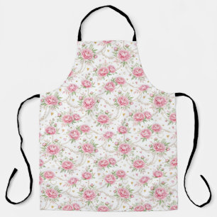 Tablier Rose Romantique et Accent Doré