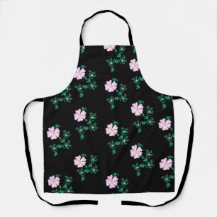 Tablier Rose sauvage - Motif floral sur Arrière - plan noi