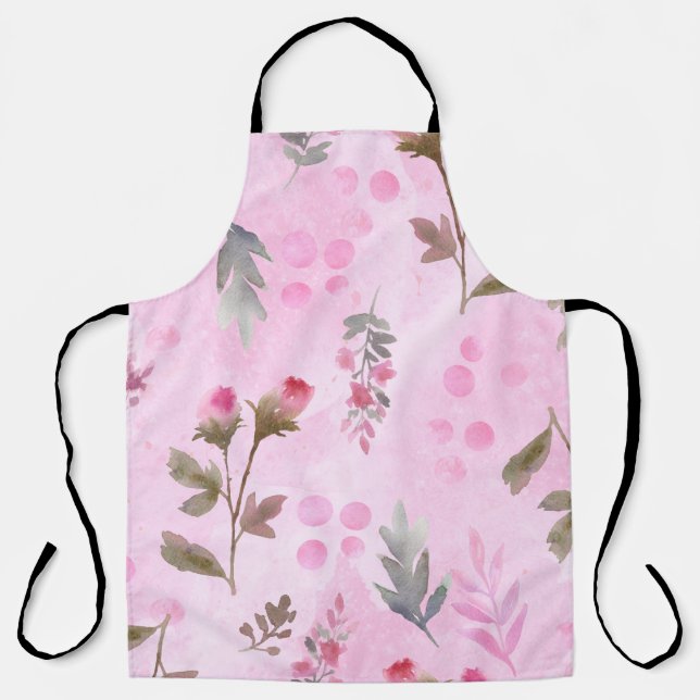 Tablier Rosebuds, pois : floral d'été. (Recto)