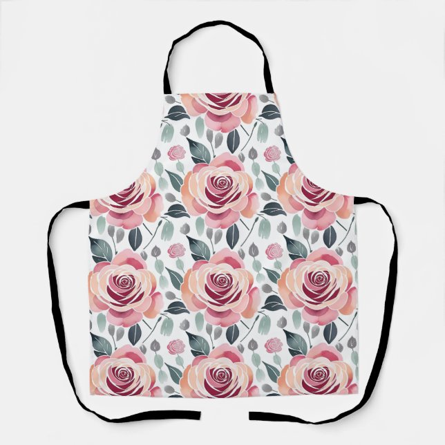 Tablier Roses Abstraits Dans Des Couleurs Pastel (Recto)