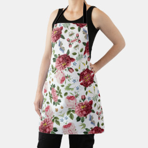 Tablier Roses anglaises roses élégantes vintage romantique