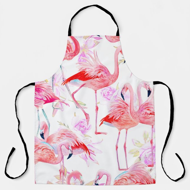 Tablier Roses d'aquarelle motif sans couture avec flamme r (Recto)