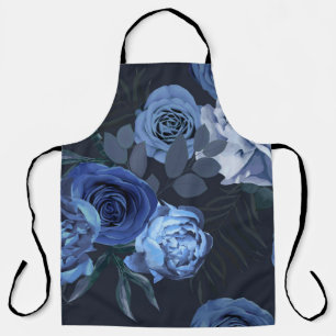 Tablier Roses de pivoines : Floral foncé Vintage.