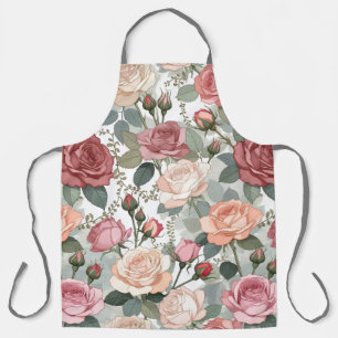 Tablier Roses et feuillage doux — Élégance féminine contem