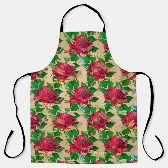 Tablier Roses et libellules (modèle 16) (Recto)