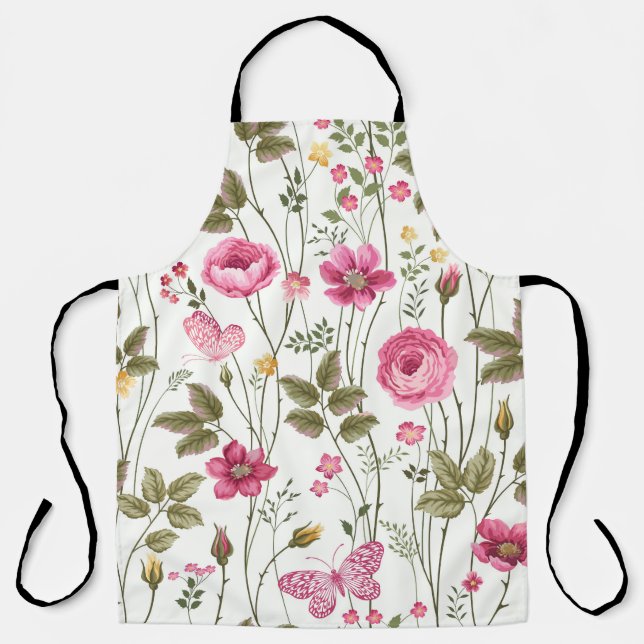 Tablier Roses et papillons : Floral Seamless (Recto)