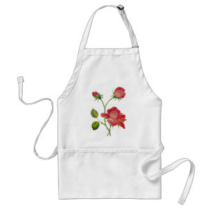 Tablier Roses rose-foncé brodés par Faux