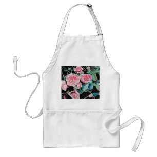 Tablier Roses roses Roses fleurs florales aquarelle Apron