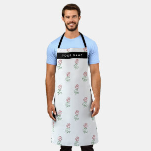 Tablier Roses Rouges, Motif de Roses, Votre Nom