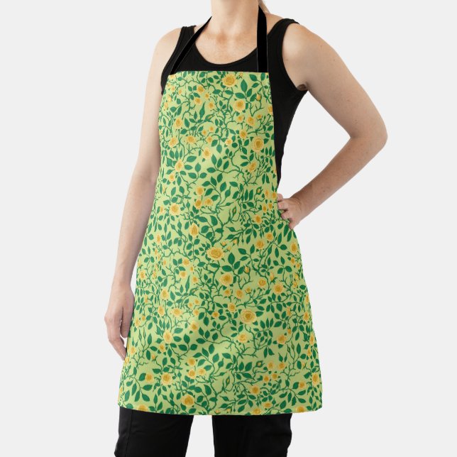 Tablier Roses sauvages en jaune et vert (Insitu)