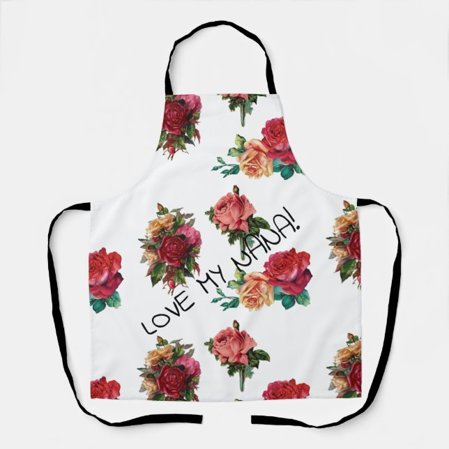 Tablier Roses vintages Aimez mon Nana Apron (Recto)