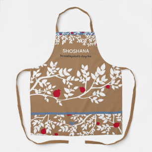 Tablier Rosh Hashanah botanique moderne personnalisé  