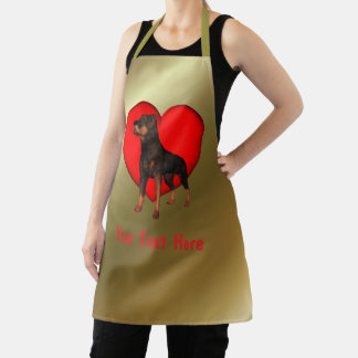 Tablier Rottweiler Chien Coeur Rouge Personnalisé