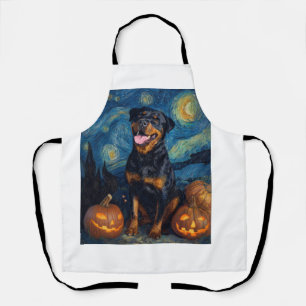 Tablier Rottweiler Chien Mignon Halloween Jack O Lanterne