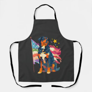 Tablier Rottweiler patriotique avec art de drapeau américa