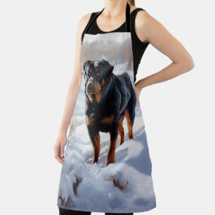 Tablier Rottweiler Qu'il neige Noël