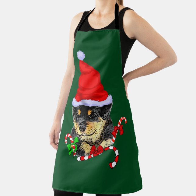 Tablier Rotweiler Puppy Christmas (Insitu)