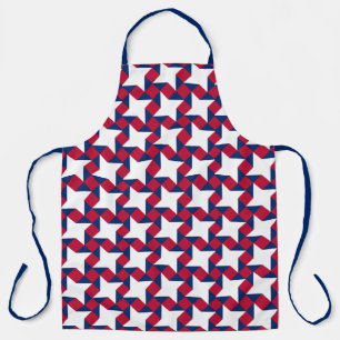 Tablier Rouge, blanc et bleu Juillet quatrième Motif de pa