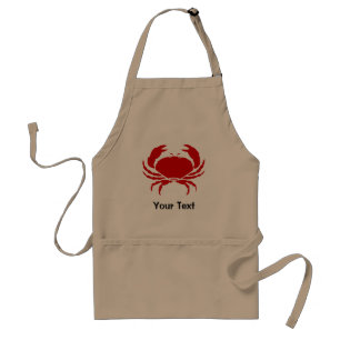 Tablier rouge de crabe avec le beige