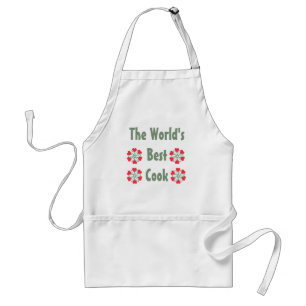 Tablier rouge de fleur de coeurs du cuisinier six