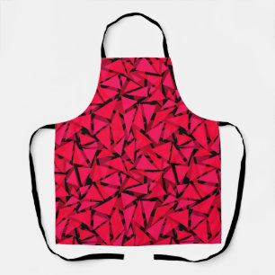 Tablier rouge écarlate motif, géométrique, abstrait th