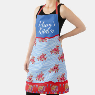 Tablier Rouge Floral Shabby Chic Bleu En vichy Mums Cuisin