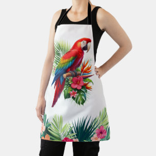 Tablier Rouge macaw tropical floral