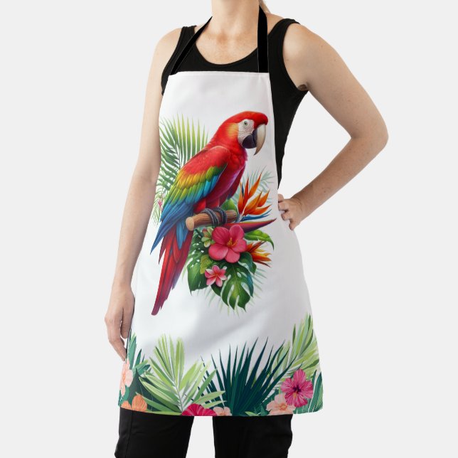 Tablier Rouge macaw tropical floral (Insitu)