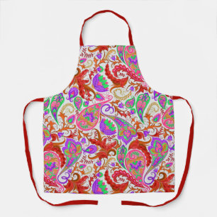 Tablier Rouge multicolore Paisley Vintage Floral Flourish