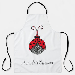 Tablier Rouge noir et blanc Ligne enchevêtrement