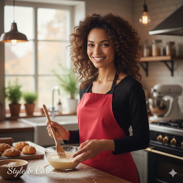 Tablier Rouge personnalisé avec votre flair (Personalized Red with Your Flair Apron)