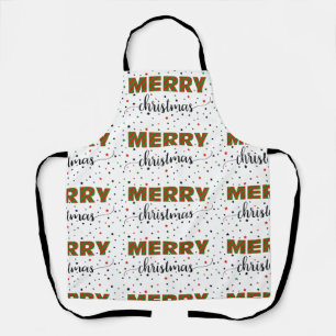 Tablier Rouge Vert rayé Joyeux Étoiles de Noël