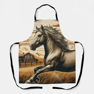 Tablier Rouille/cheval vintage/Ouest