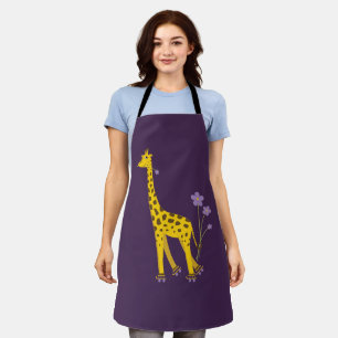 Tablier Rouleau de Giraffe mignonne Patinage violet