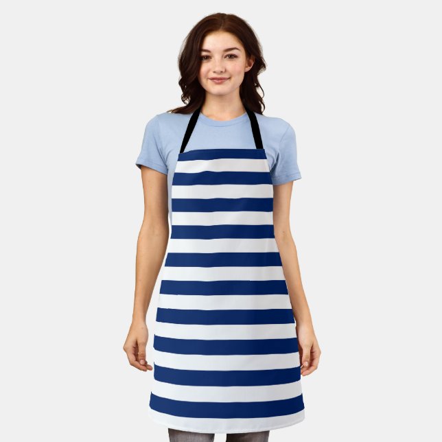 Tablier Royal Blue and White Stripes (Porté)