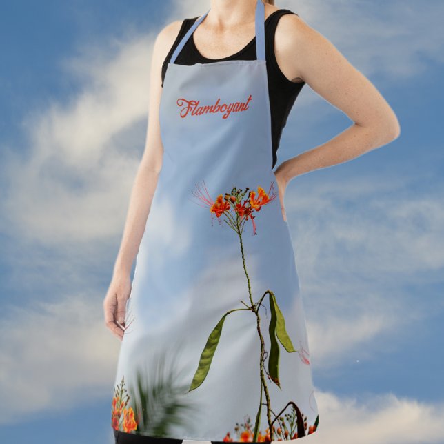 Tablier Royal Poinciana Flamboyant Fleur Ciel bleu (Créateur téléchargé)