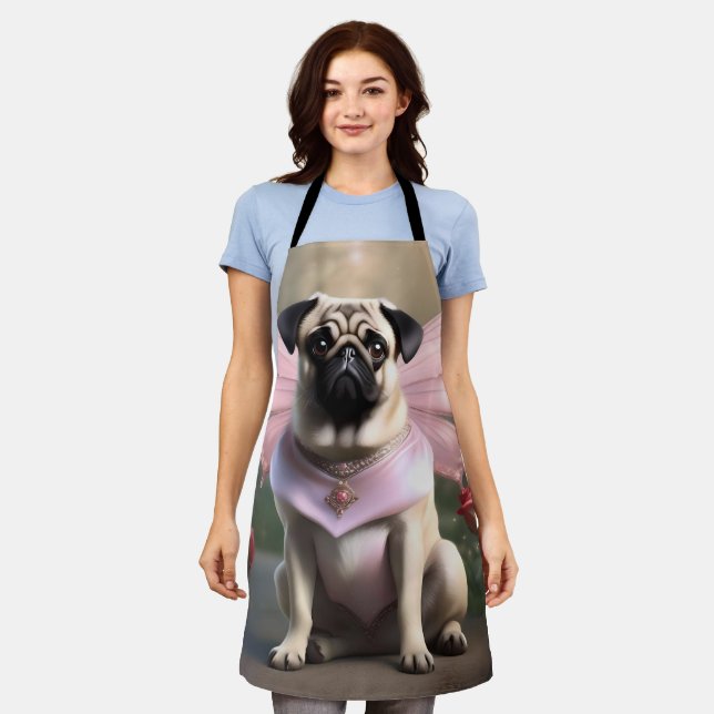 Tablier Royal Pug : La Princesse Fée des Royaumes Enchanté (Porté)