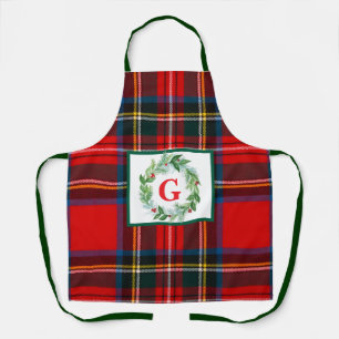 Tablier Royal Stewart Christmas MONOGRAS Plaid Wreath