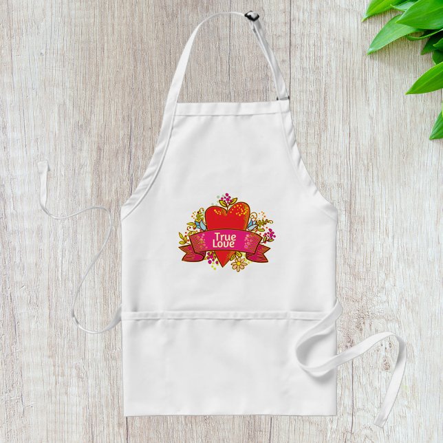 Tablier Ruban de cœur d'amour véritable avec éléments flor (Créateur téléchargé)