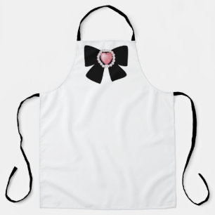 Tablier ruban de perle noire
