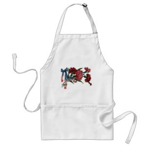 Tablier Ruban et fleurs patriotiques vintages
