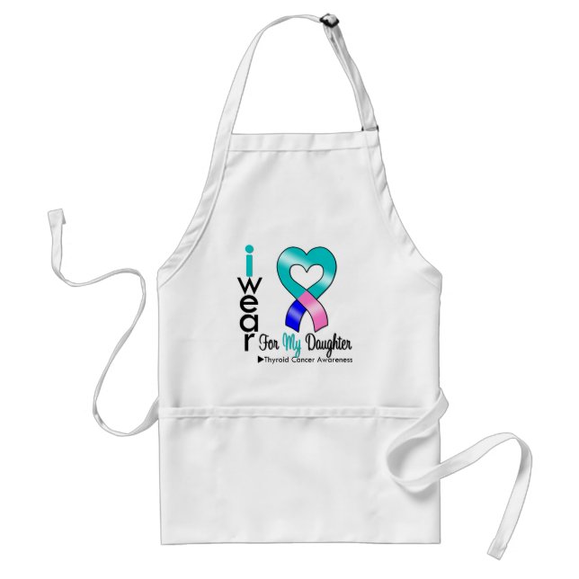 Tablier Ruban Thyroïde Cancer Pour Ma Fille (Devant)