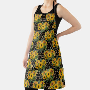 Tablier Ruche de miel de tournesol doré
