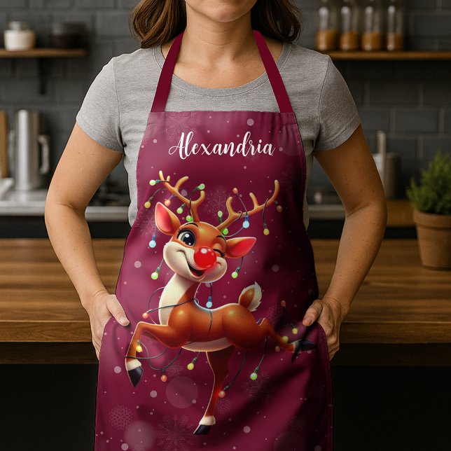 Tablier Rudolph Le Nez Rouge Noël (Créateur téléchargé)