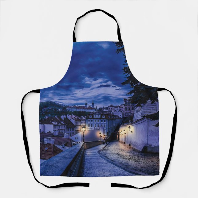 Tablier Rue du soir à Prague (Recto)