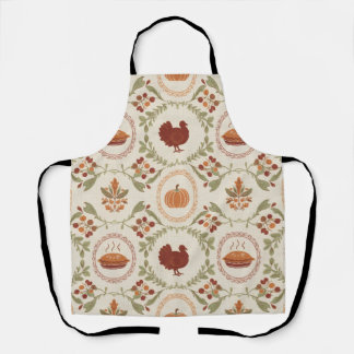 Tablier Russe Thanksgiving Harvest Motif