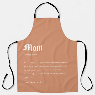 Tablier Rust Orange Maman Dictionnaire Définition Cadeau P