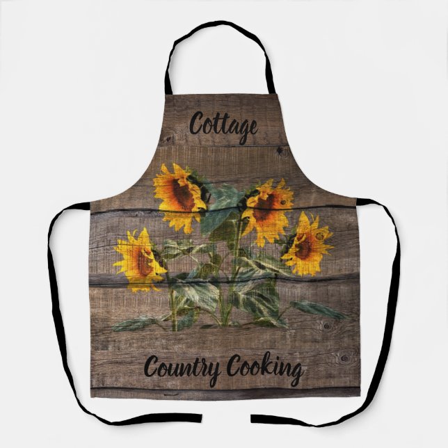 Tablier Rustic Barn Wood Sunflower (Recto)