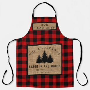 Tablier Rustic Country Nom de famille Cabine dans Wood Hea